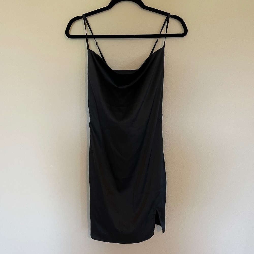 Black Satin Formal Dress